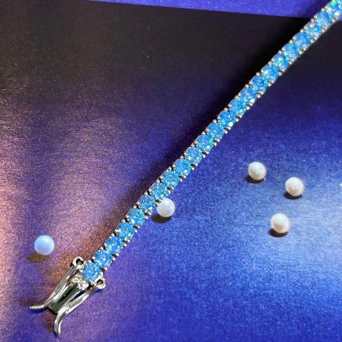 Pulseira Riviera Agua Marinha Prata 925