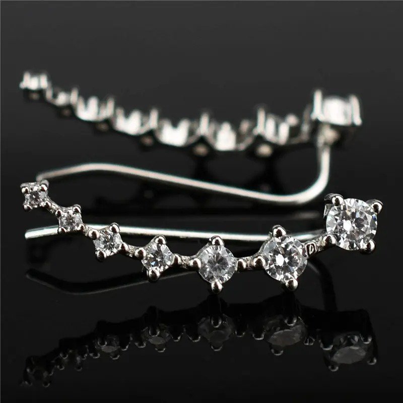 Brinco Earcuff Zircônia Prata 925
