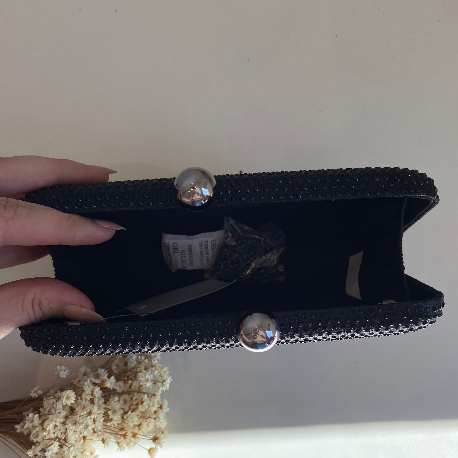 Clutch Cristais Preta