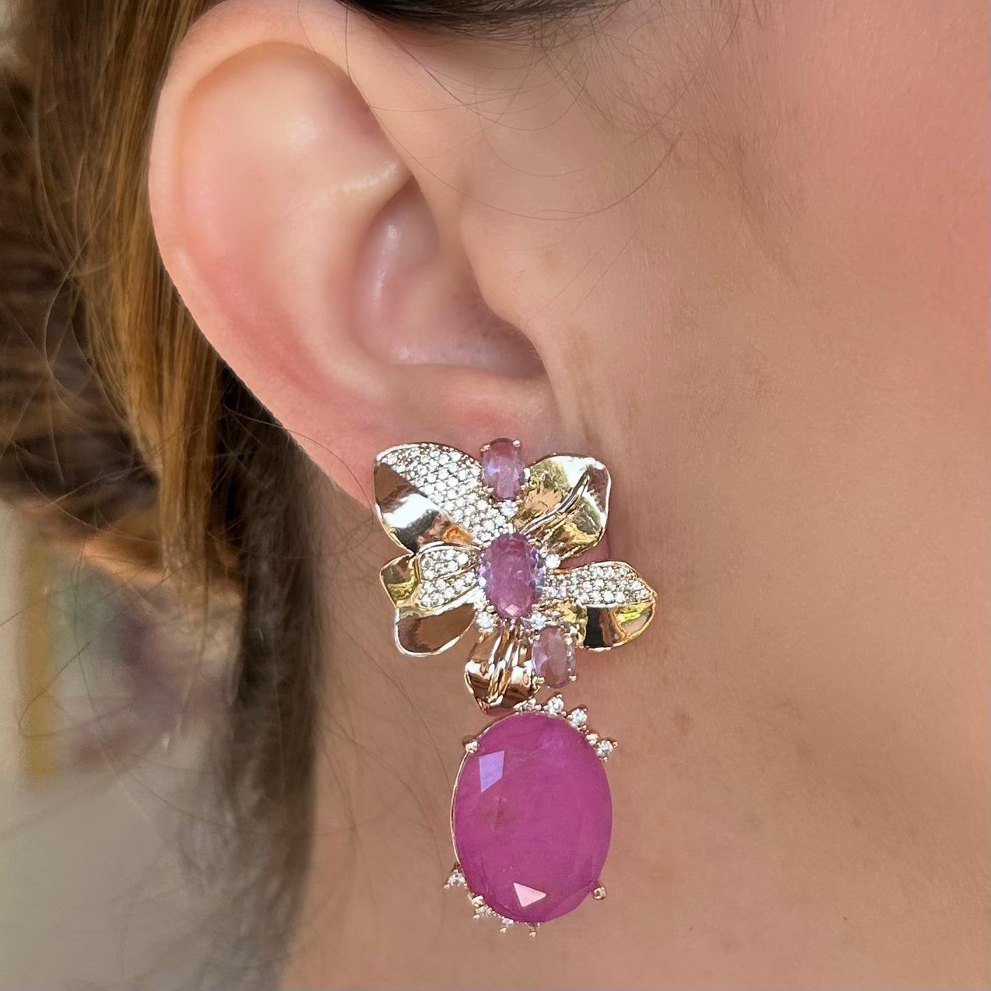 Brinco Flower Fucsia