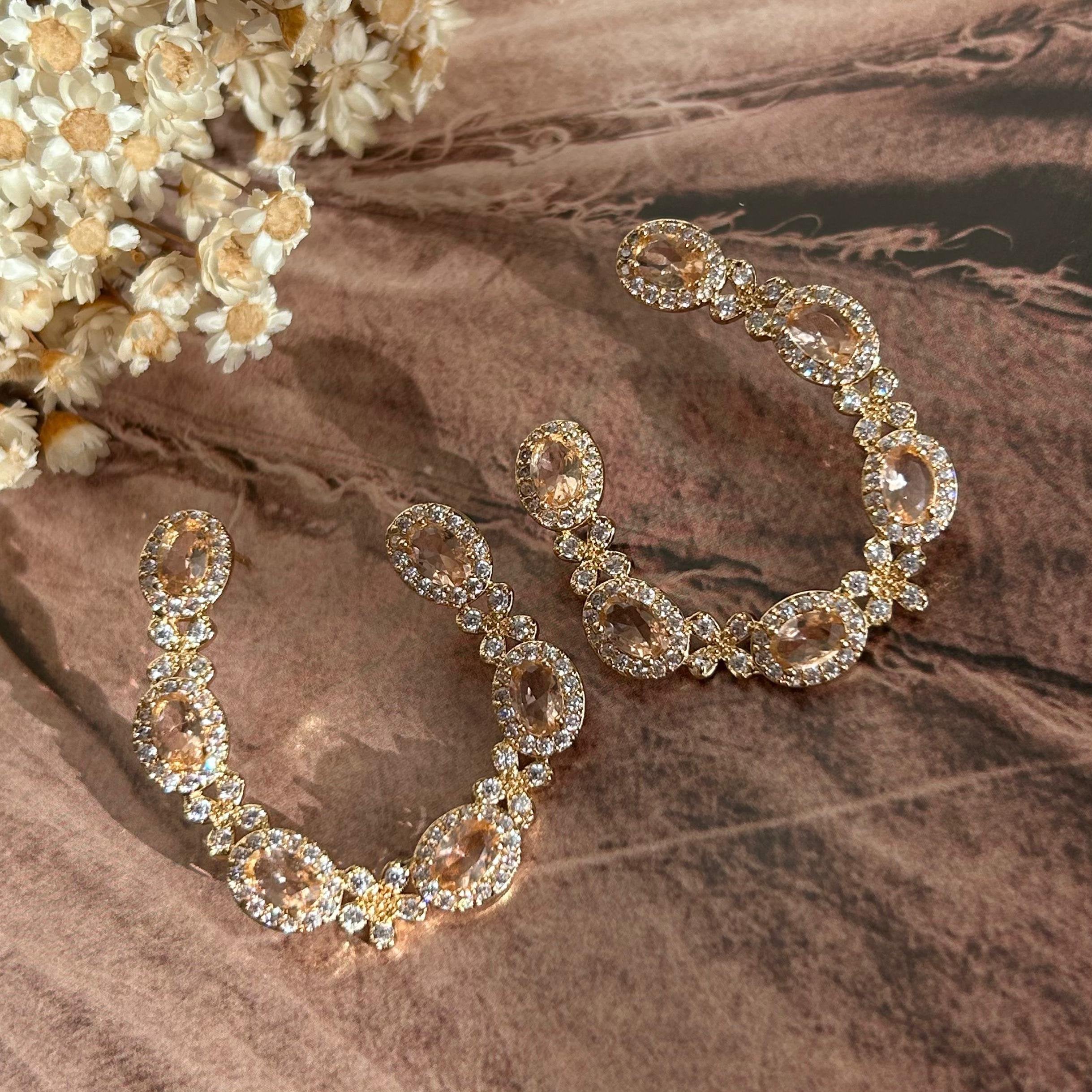 Brinco Argola Frontal Morganita Ouro