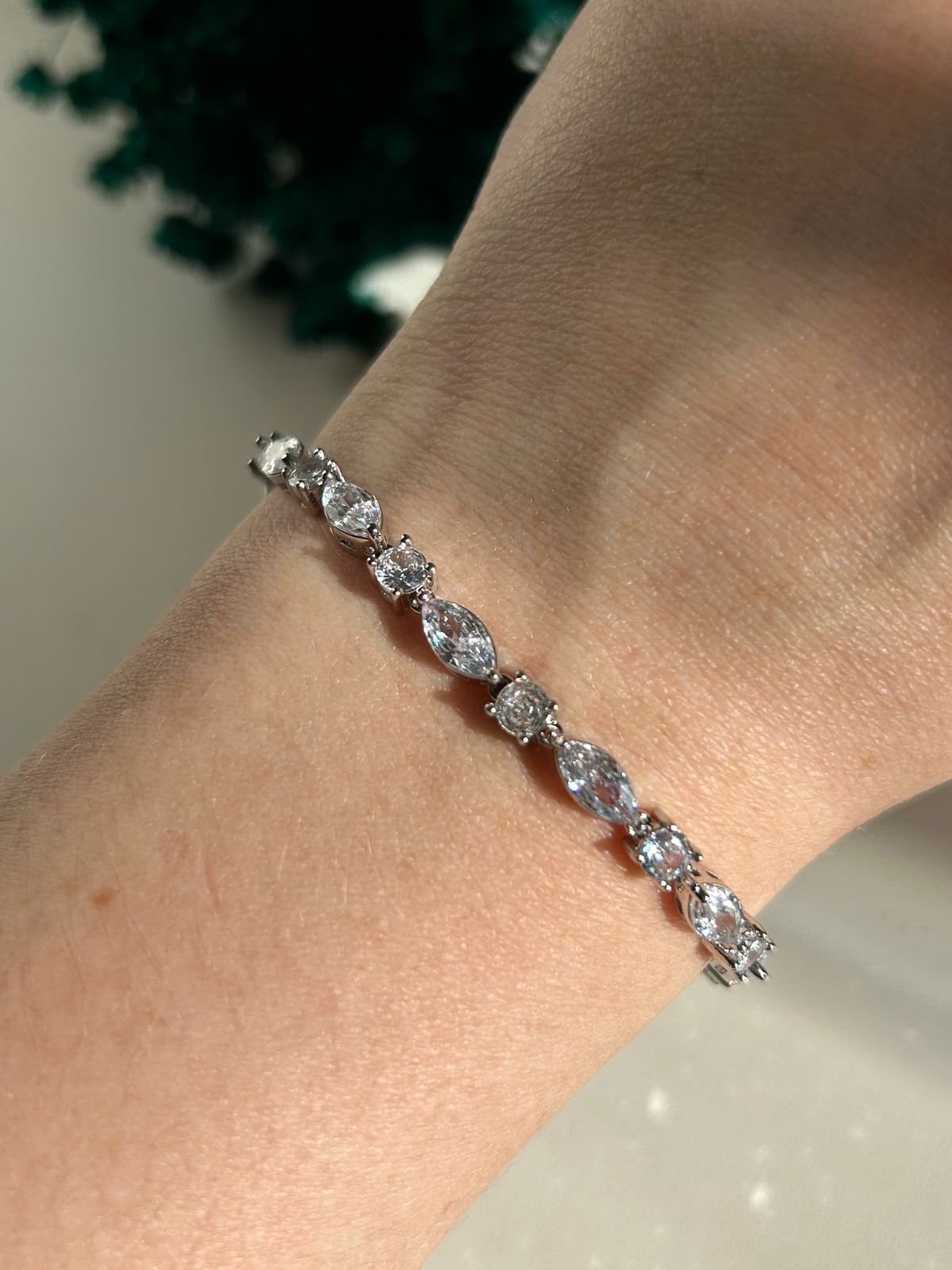 Pulseira Rivieira Zircônia Ródio Branco