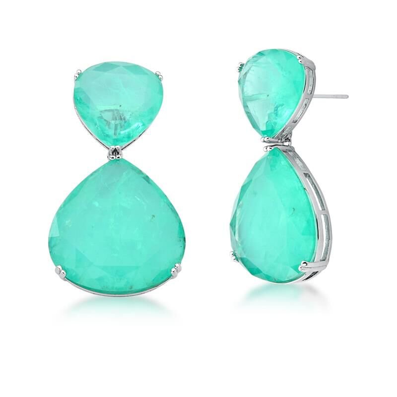 Brinco 2 em 1 Maxi Gota Turmalina Fusion