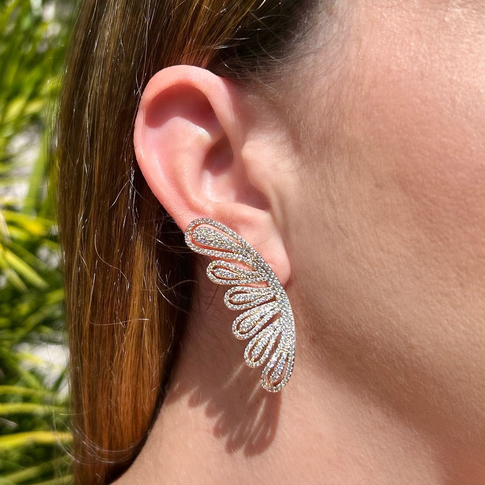 Conjunto Brinco e Anel Asas Dourado