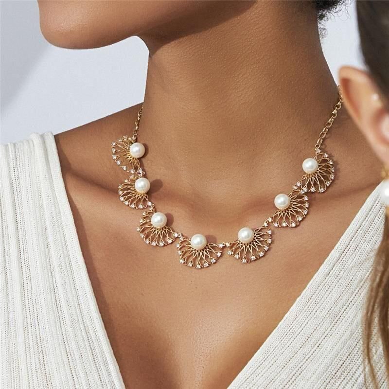 Conjunto Brinco e Colar Pérola Shell