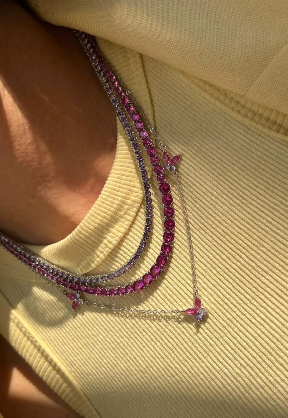 Conjunto Borboletas Safira Rosa e Ametista