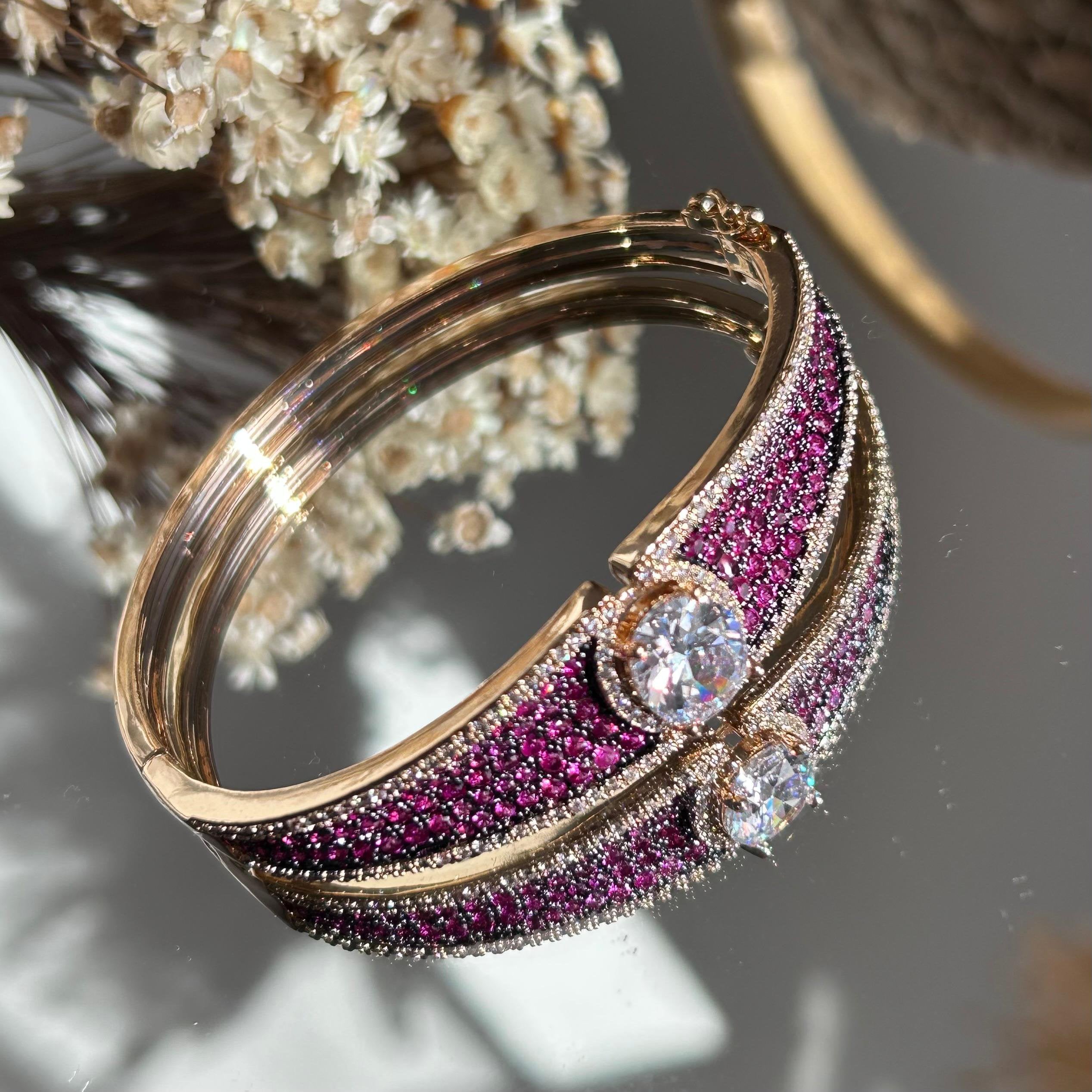 Bracelete Detalhe Safira Rosa