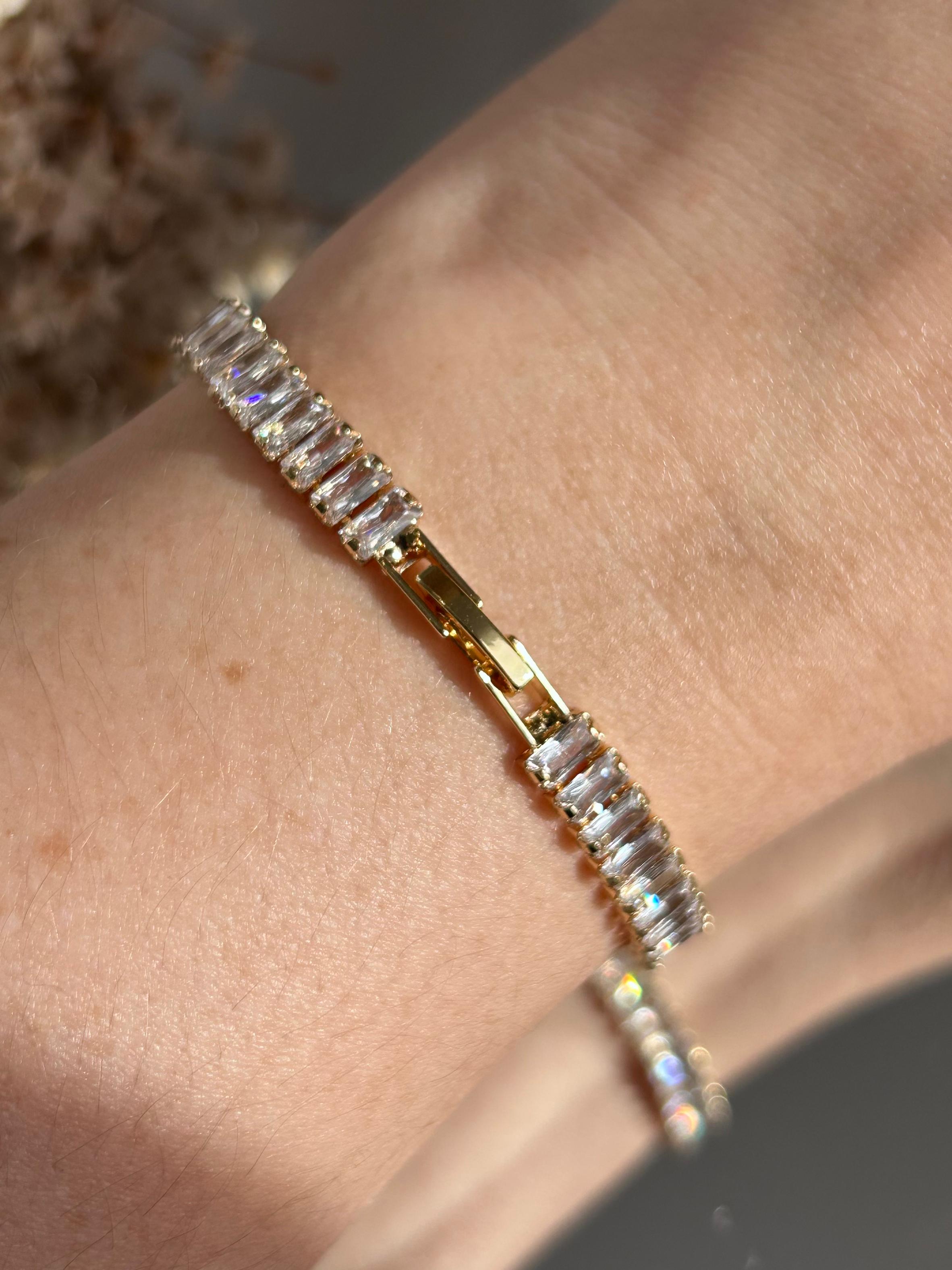 Pulseira Riviera Baguetes Gota Turmalina