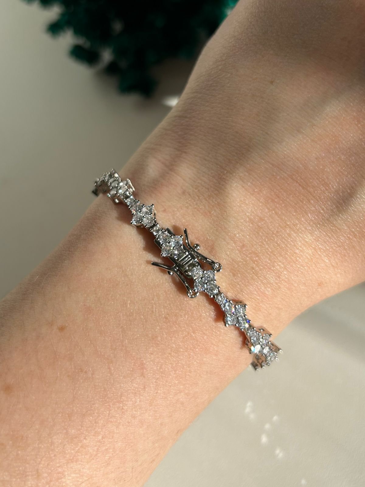 Pulseira Rivieira Zircônia Ródio Branco