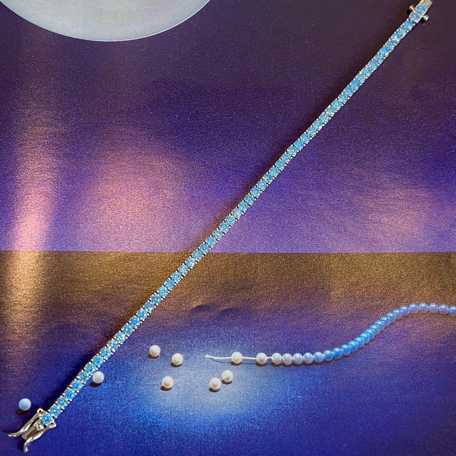 Pulseira Riviera Agua Marinha Prata 925