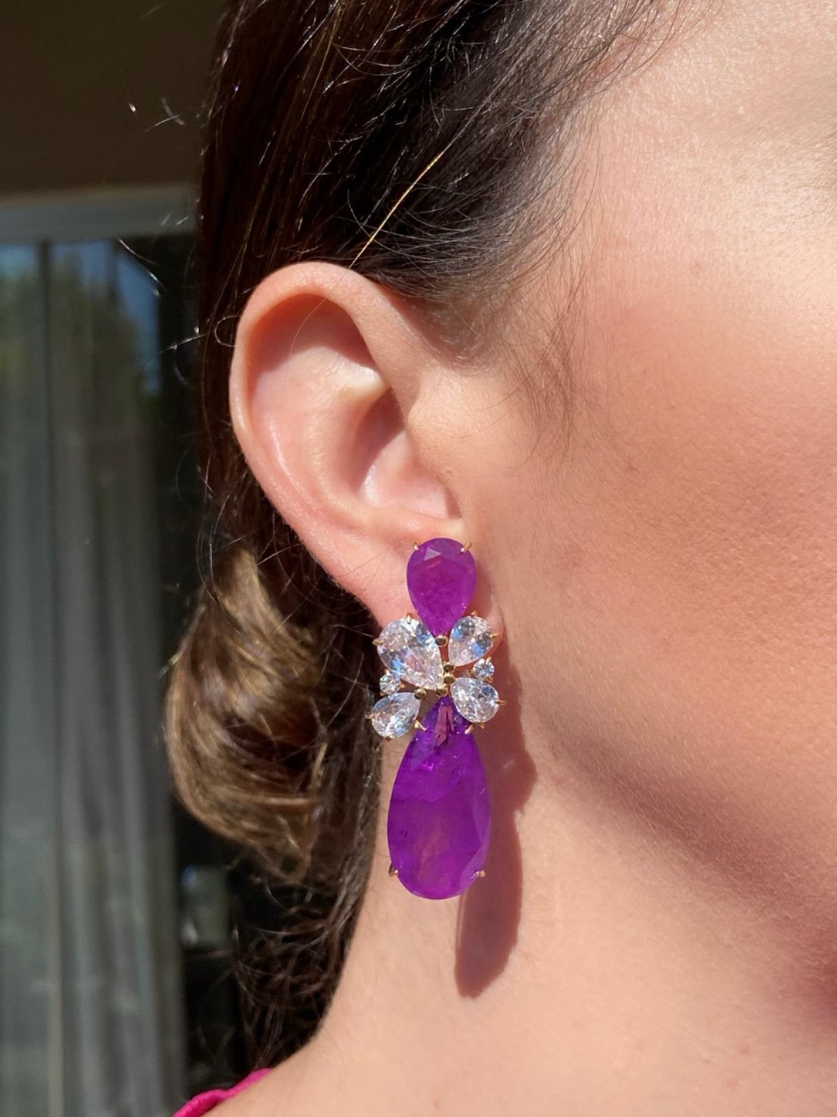 Brinco Ana Ultravioleta Banho Em Ouro