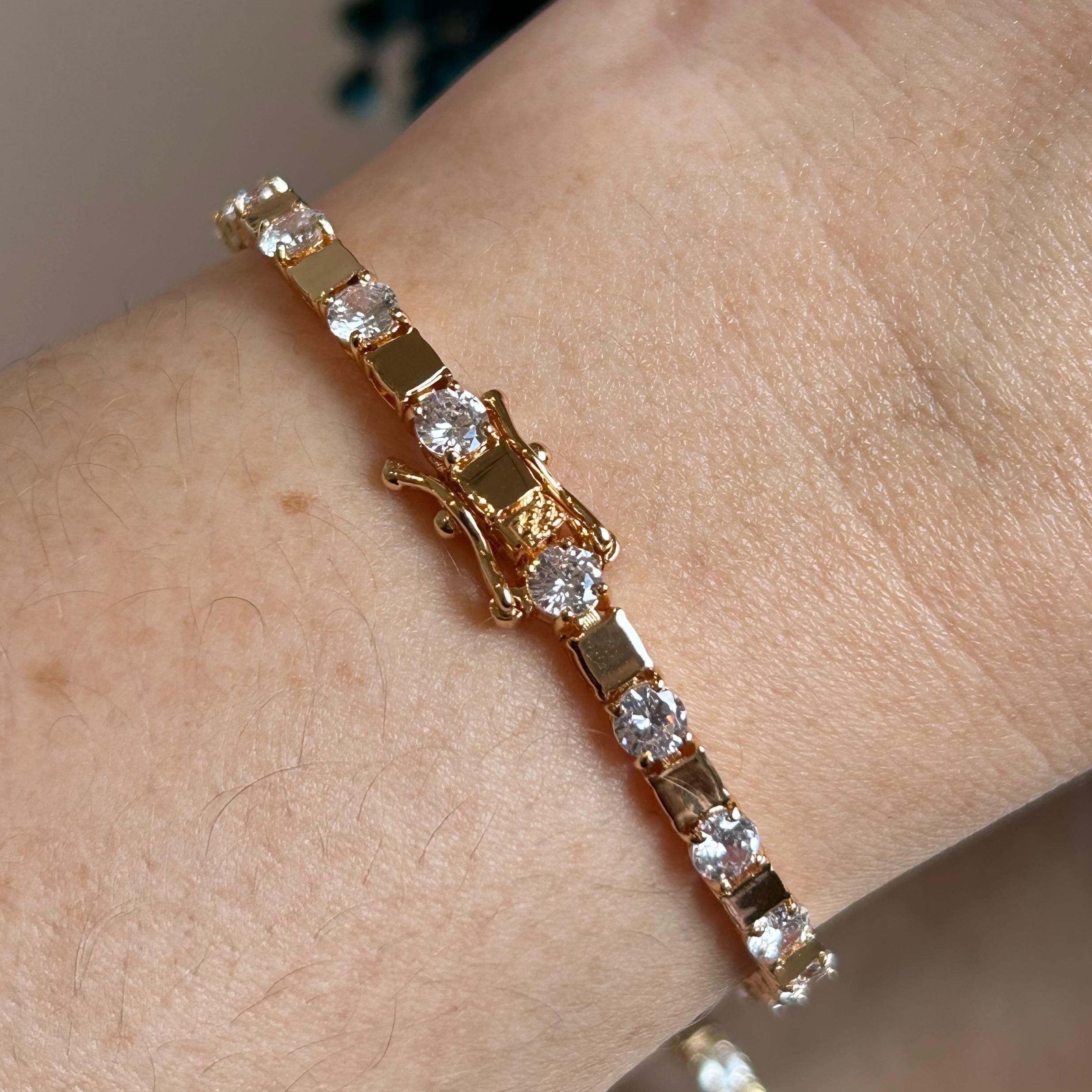 Pulseira Block Mesclada Dourada