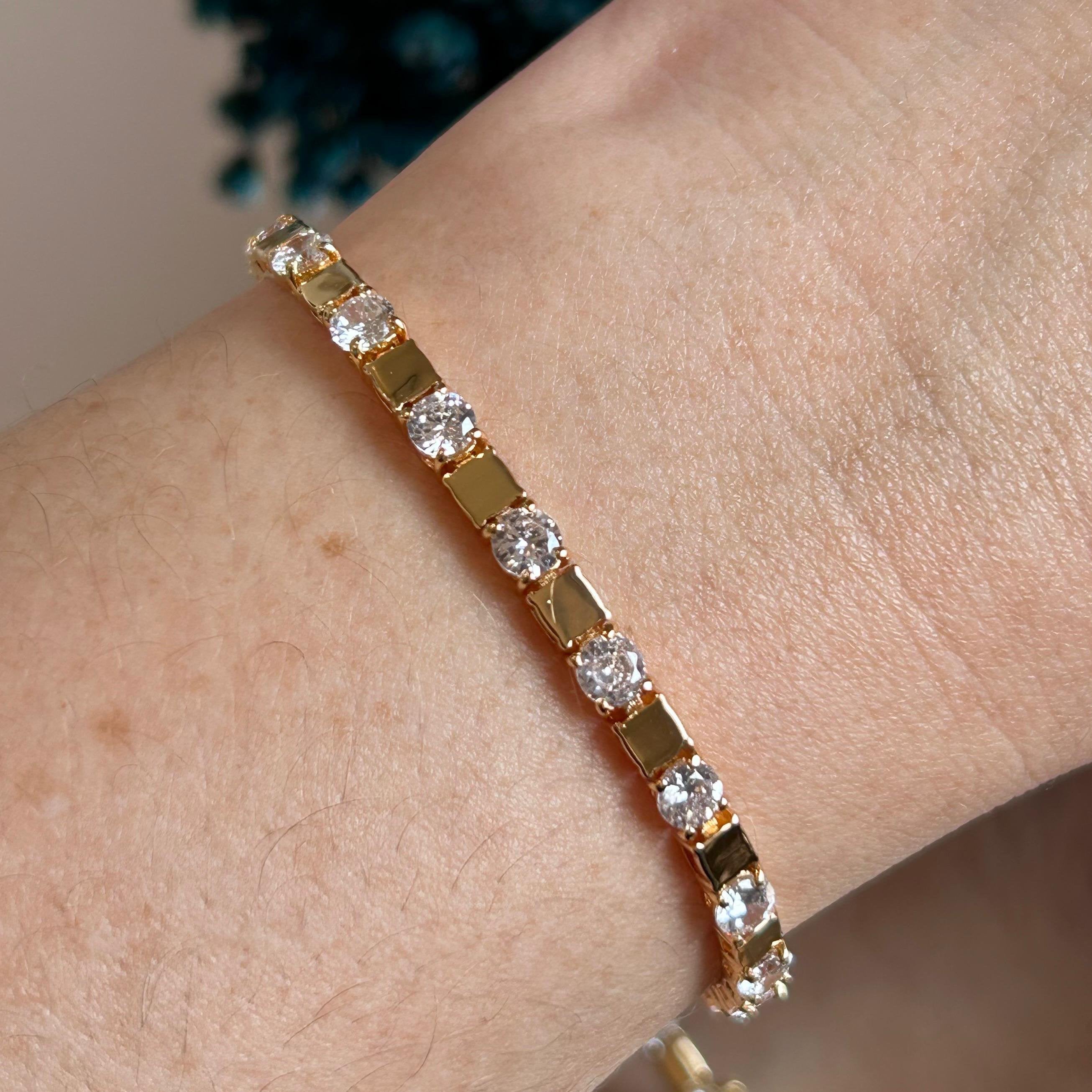 Pulseira Block Mesclada Dourada