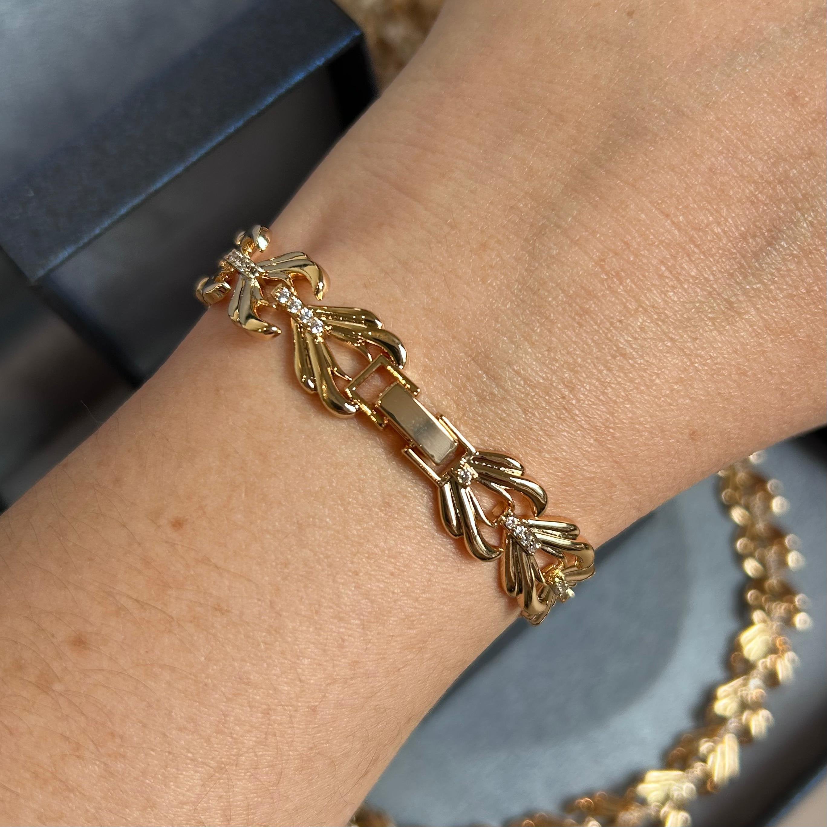 Pulseira Detalhada Detalhes Zircônia