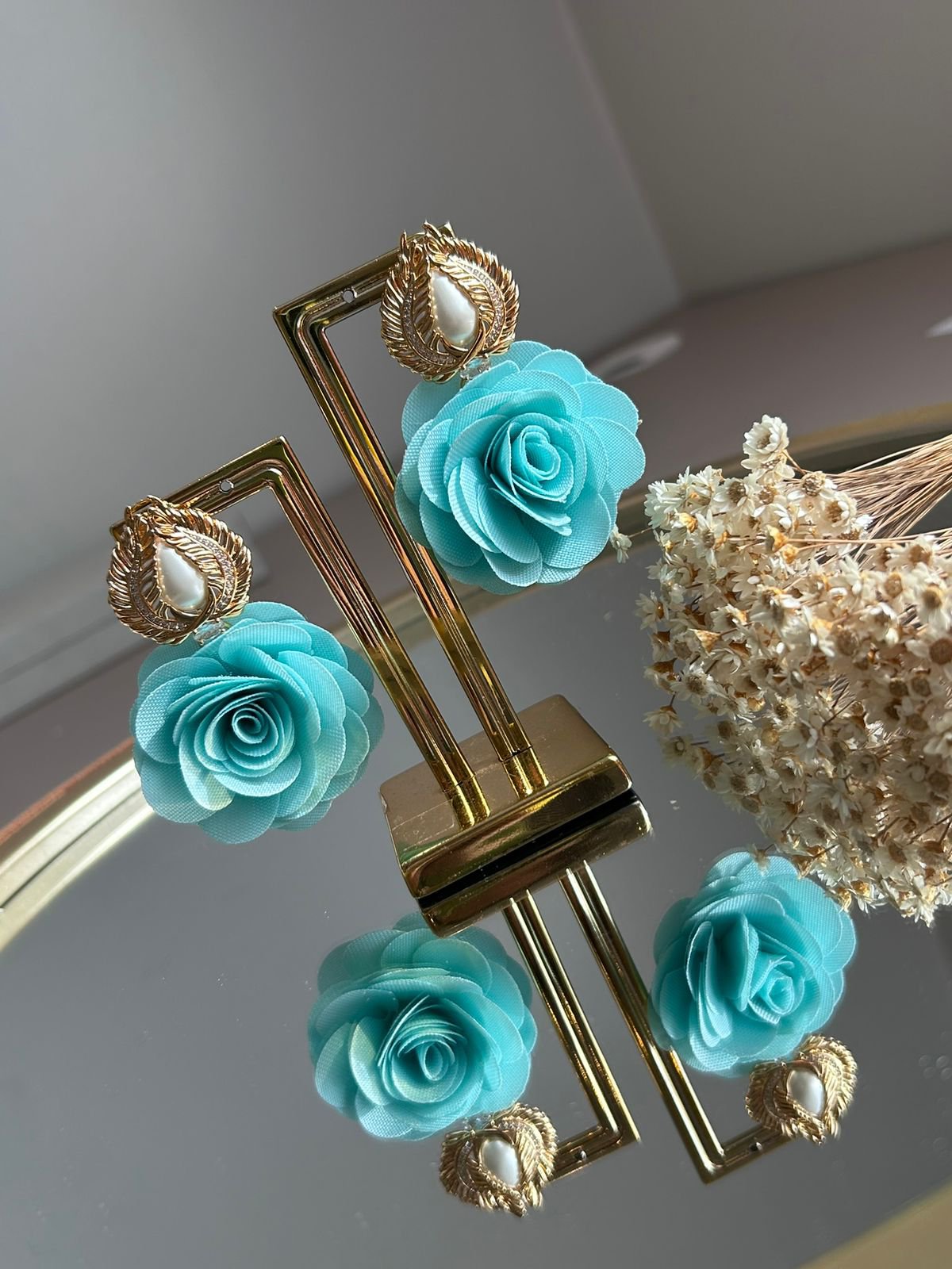 Brinco Flor Normandie Turquesa