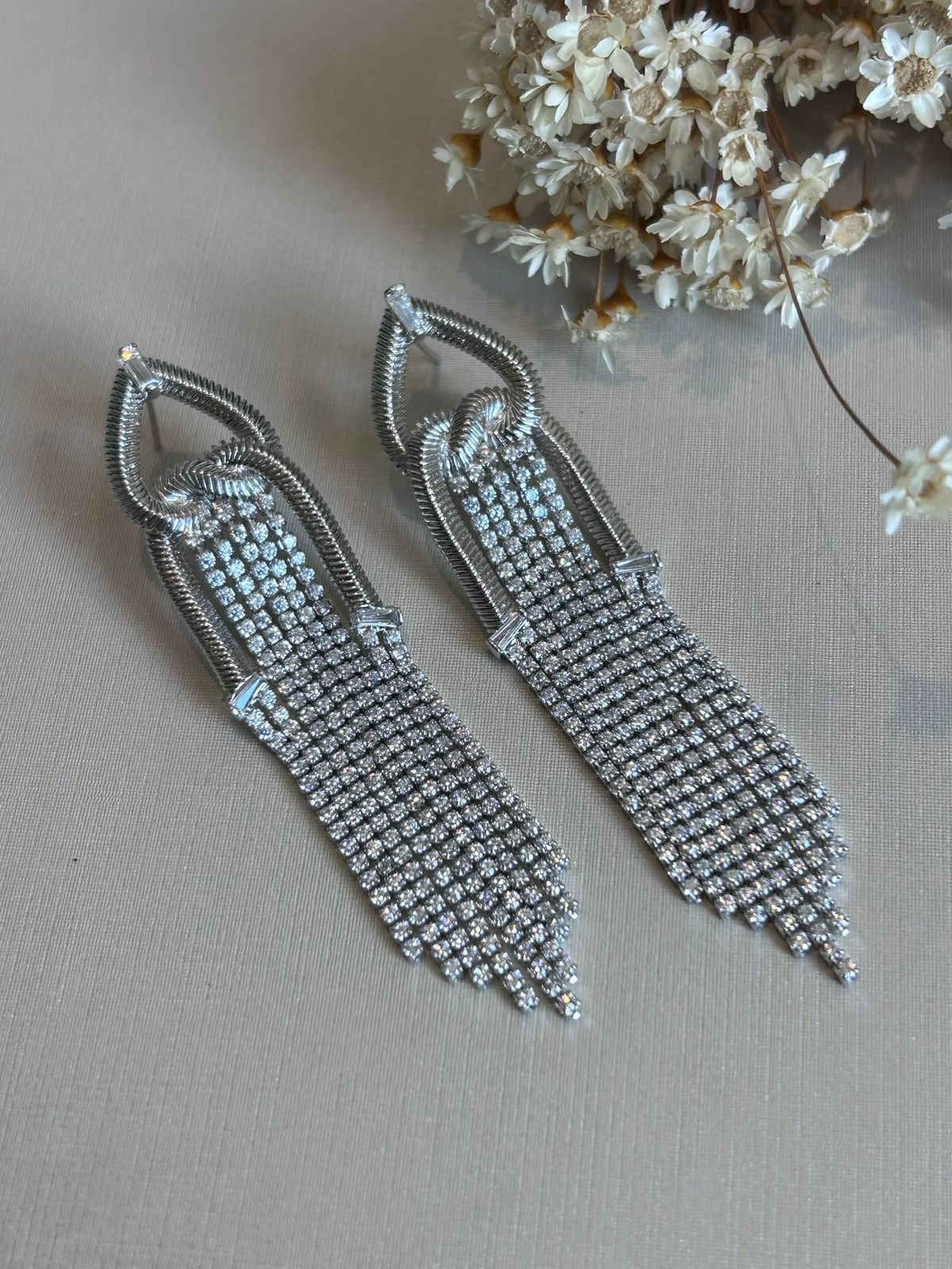 Brinco Franja Riviera Prateado