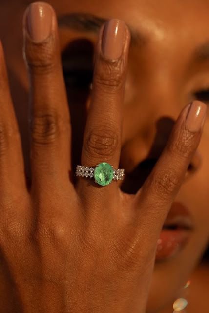 Anel Redondo Turmalina Prateado