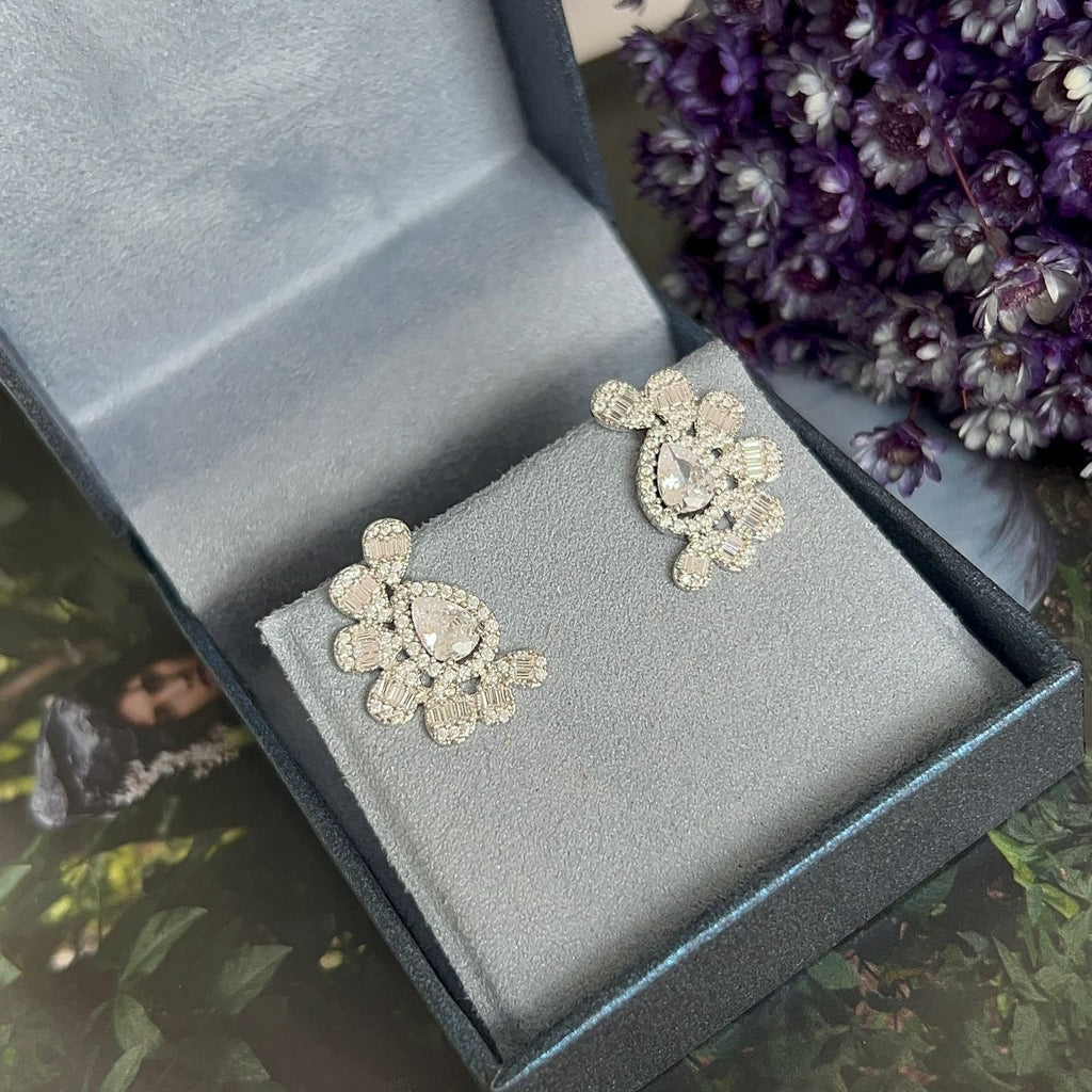 Earcuff Cristal Gota Prateado