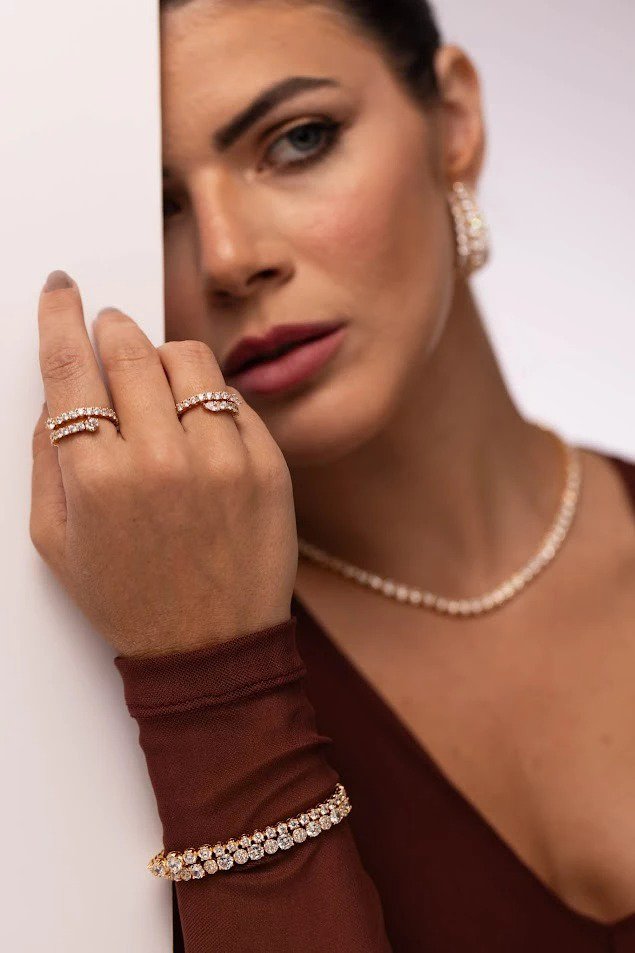 Anel Riviera Ajustável Dourado