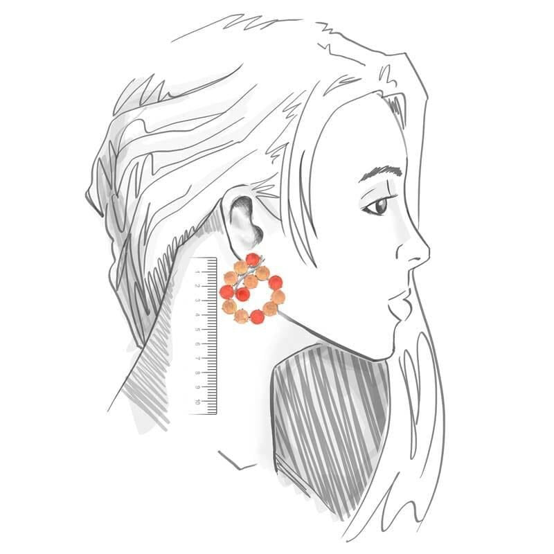 Brinco Argola Frontal Alaranjada Tangerina