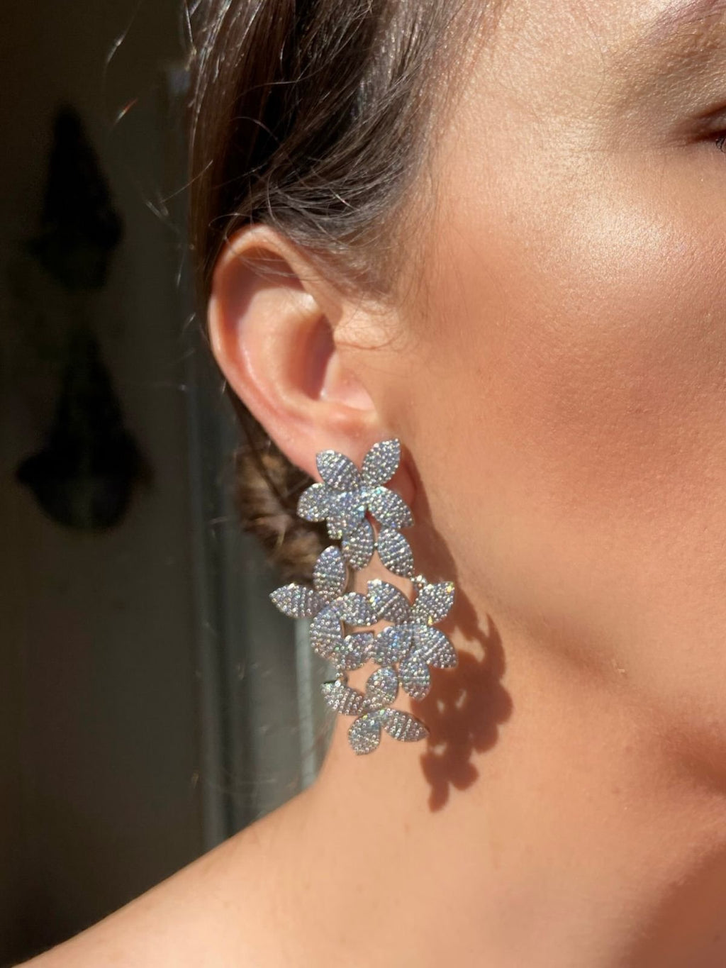 Brinco Flores Prateado