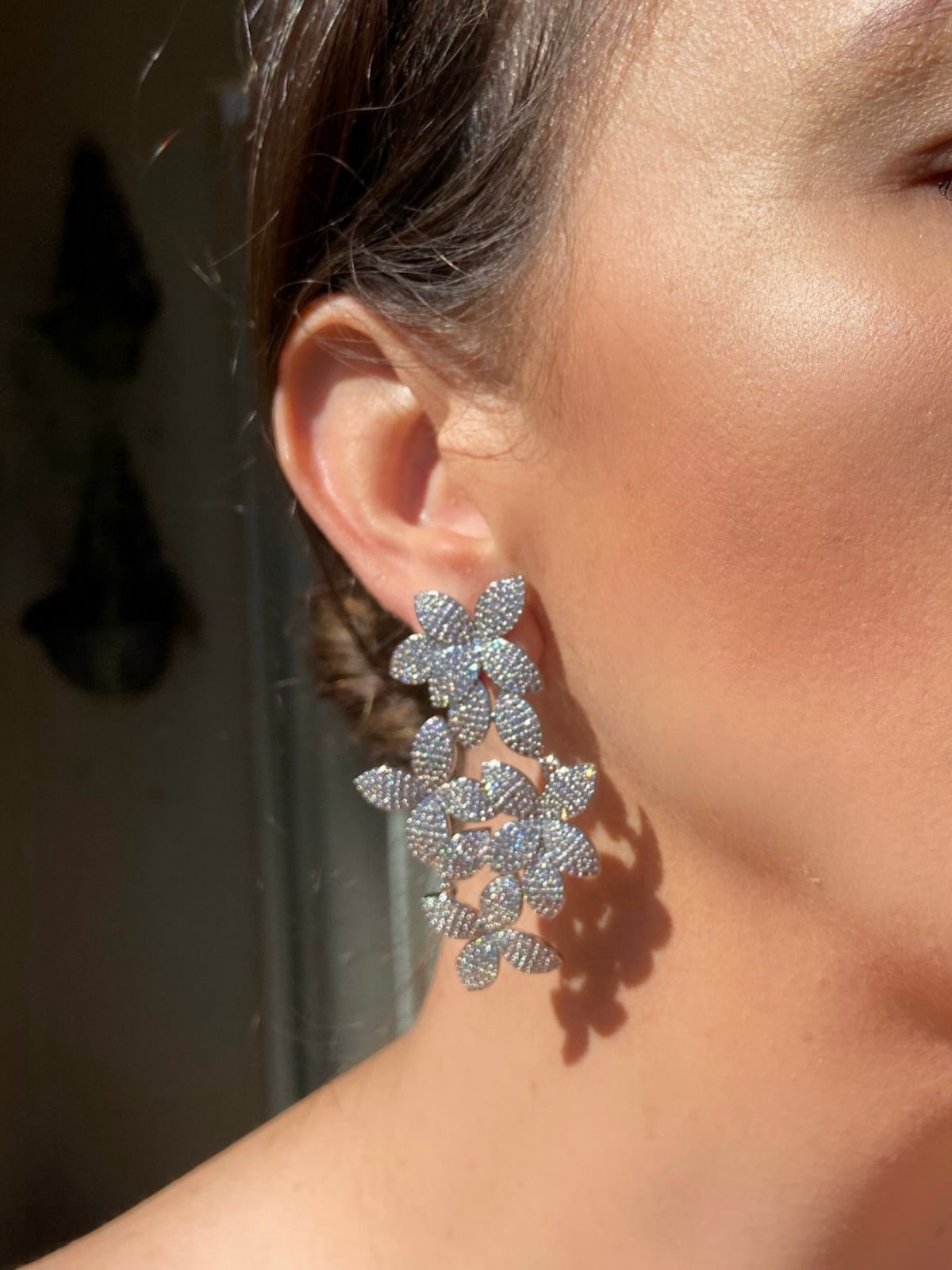 Brinco Flores Prateado