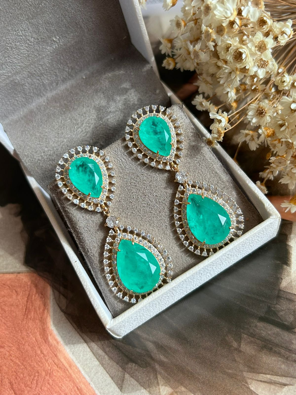 Brinco Duas Gotas Turmalina