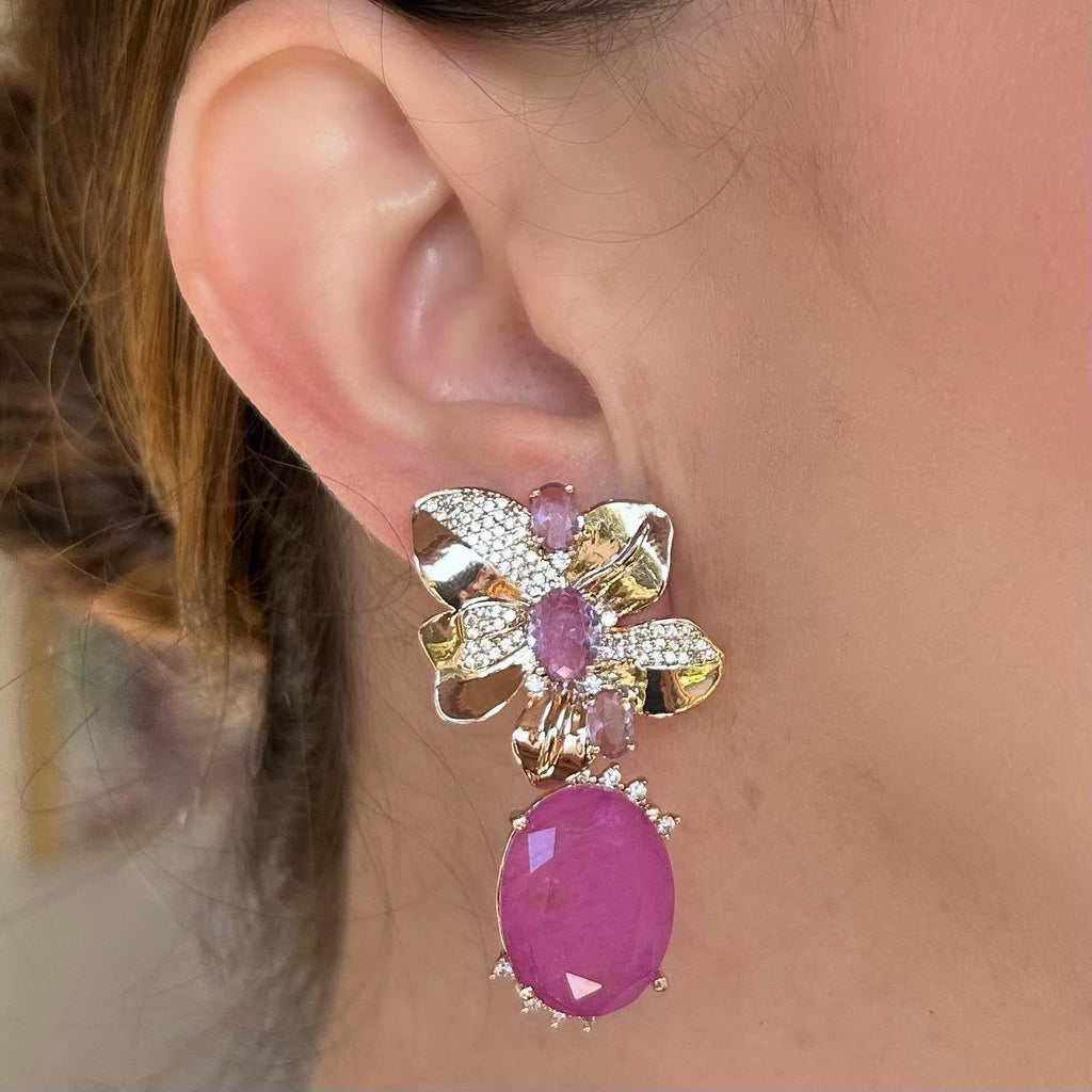 Brinco Flower Fucsia