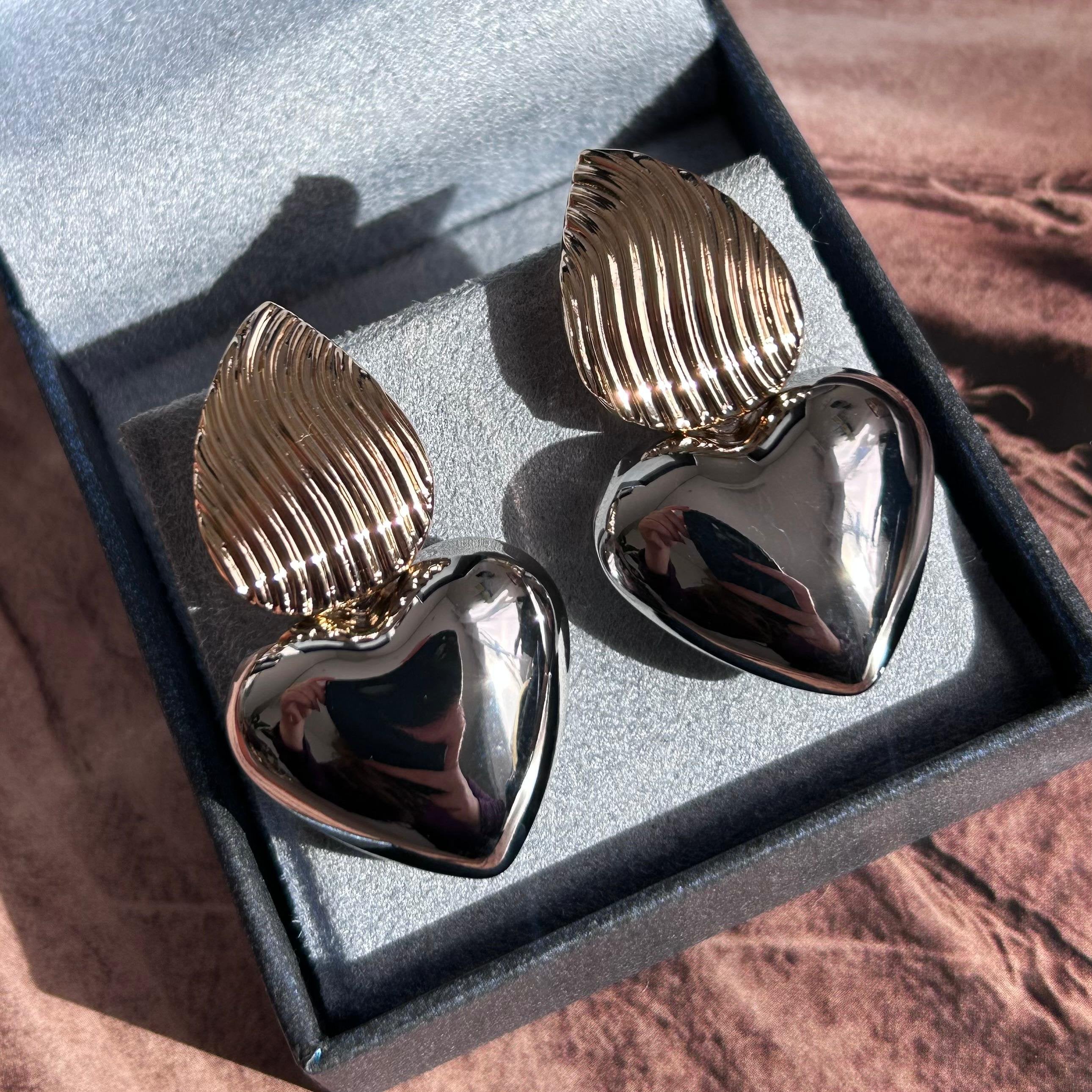 Brinco Duo Banhos Coração