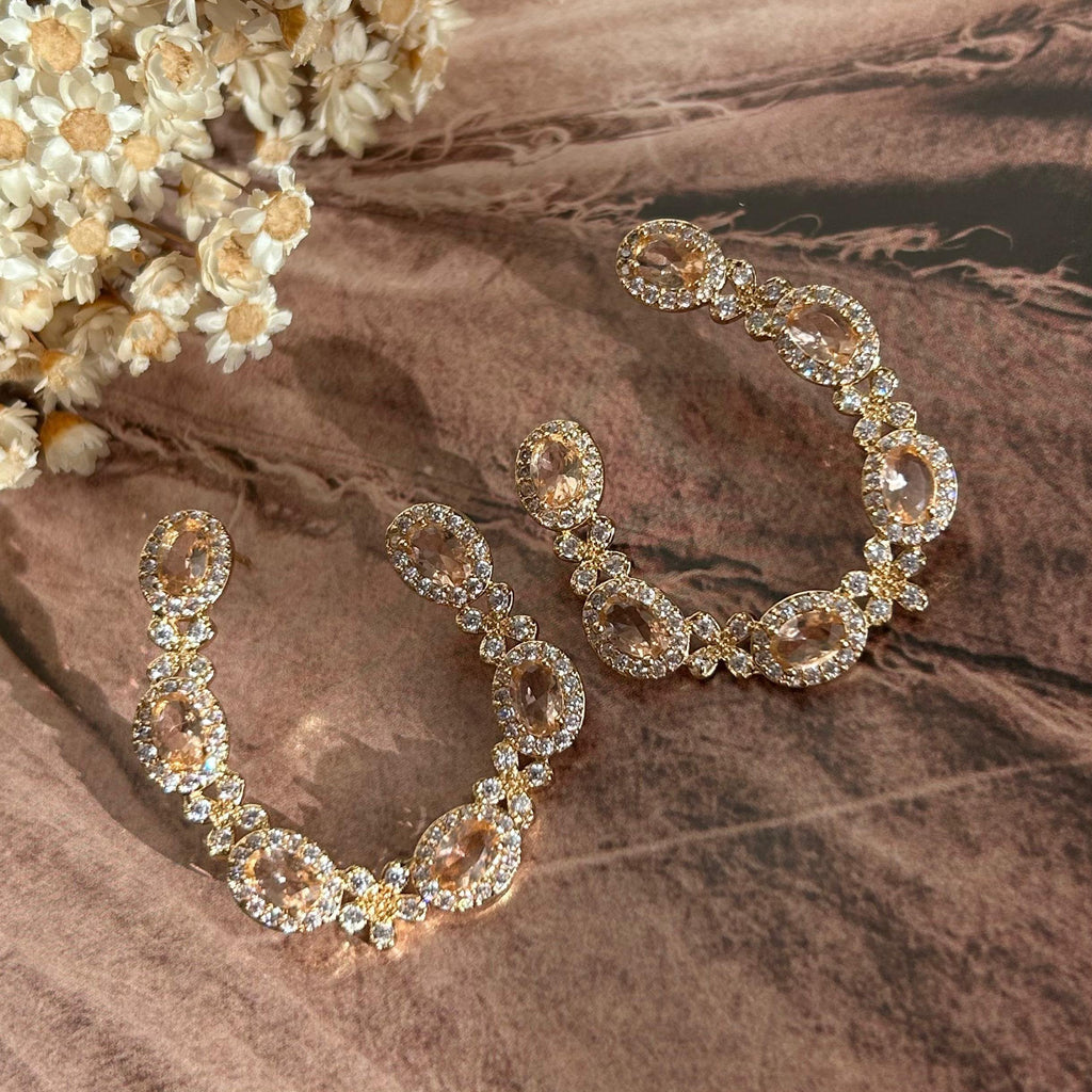 Brinco Argola Frontal Morganita Ouro