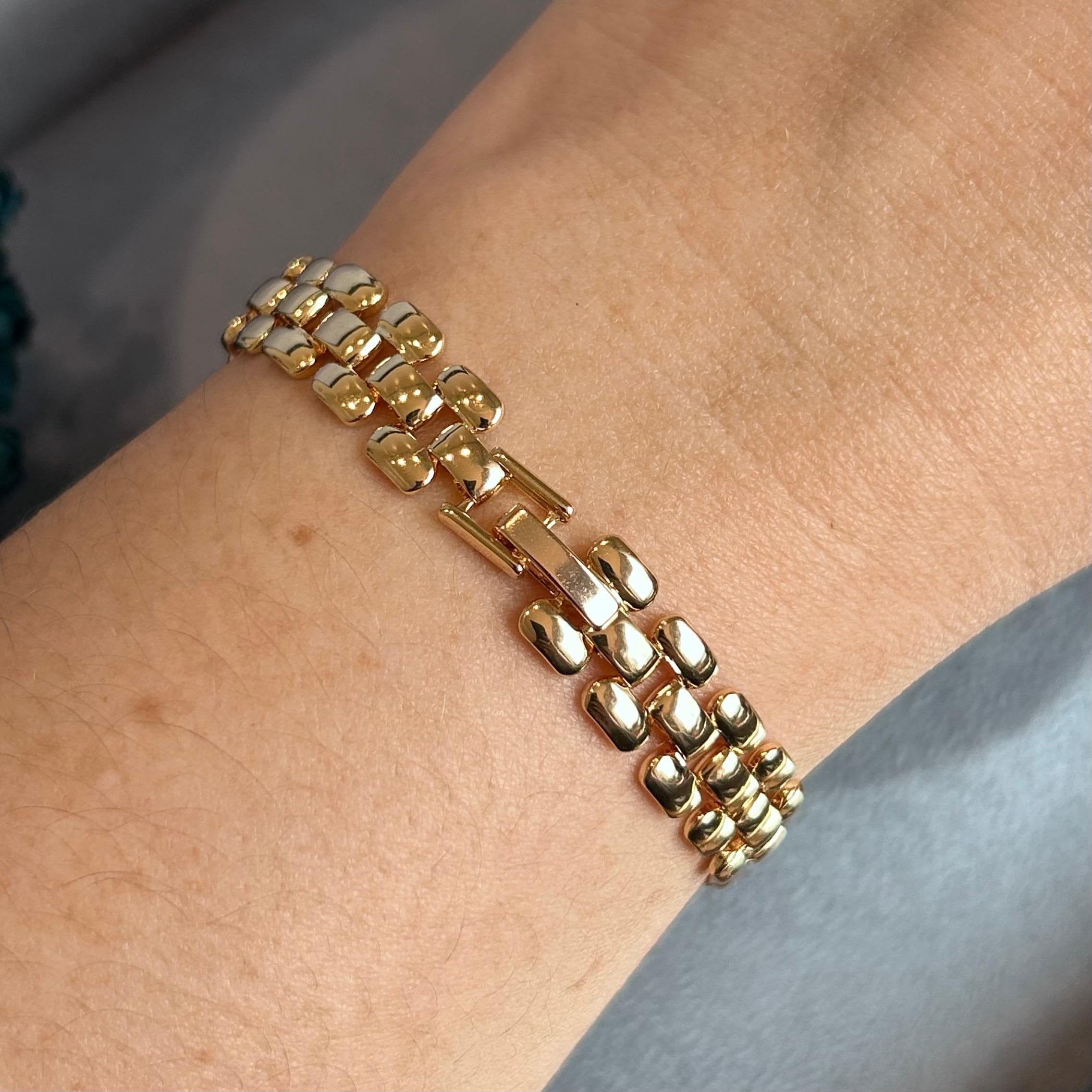 Pulseira Elo Clock Detalhes Zircônia