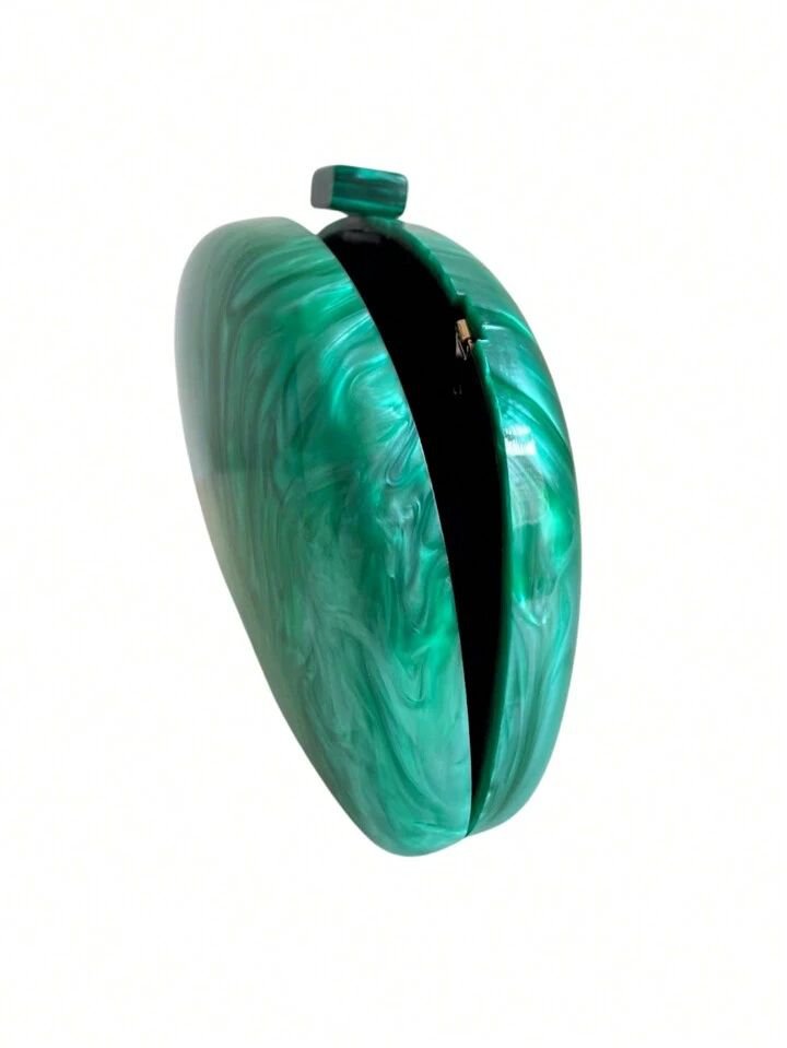 Bolsa Clutch Oval Acrilico Verde