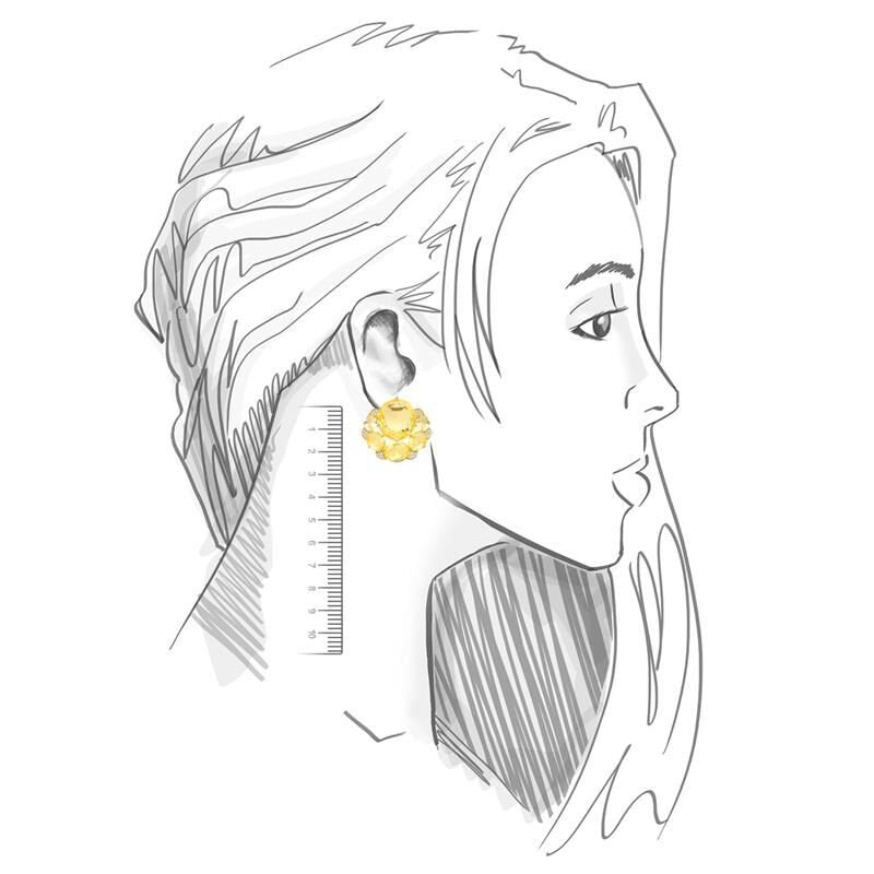 Brinco Luxo Fancy Yellow Redondo Dourado