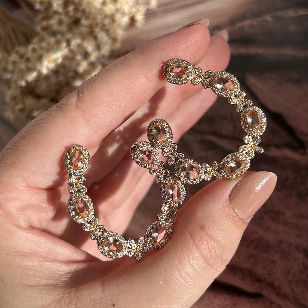 Brinco Argola Frontal Morganita Ouro