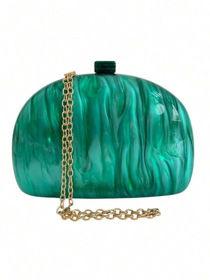 Bolsa Clutch Oval Acrilico Verde