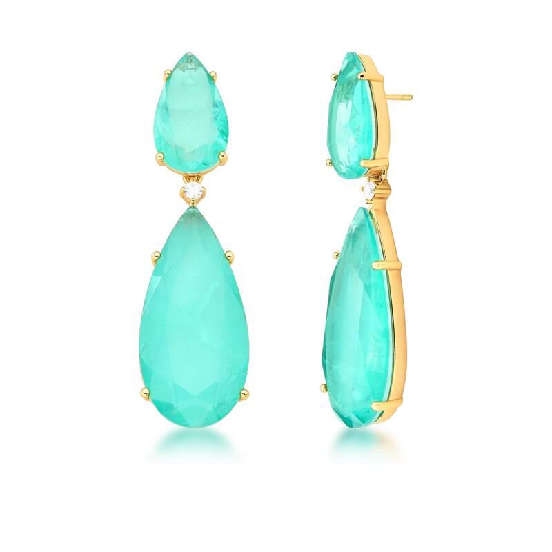 Brinco 2 em 1 Gota Turmalina Fusion