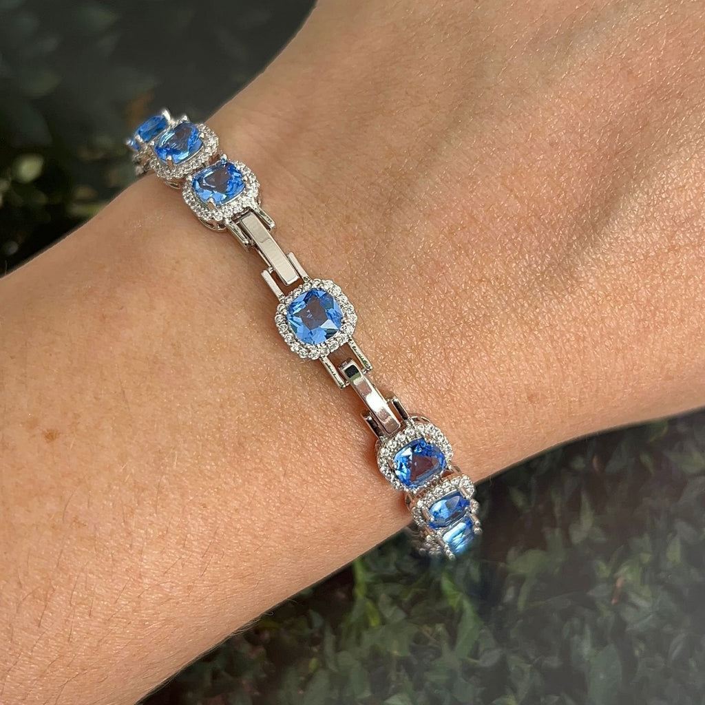 Pulseira Riviera Luxo Square Tânzanita Prateada