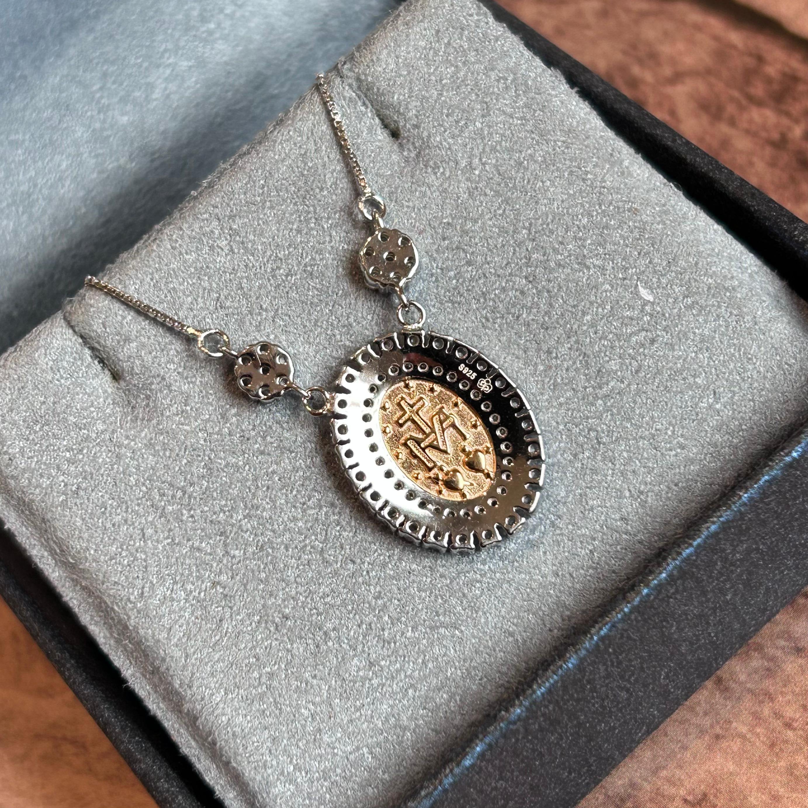 Medalha NSra Das Graças Duo Ouro e Prata925
