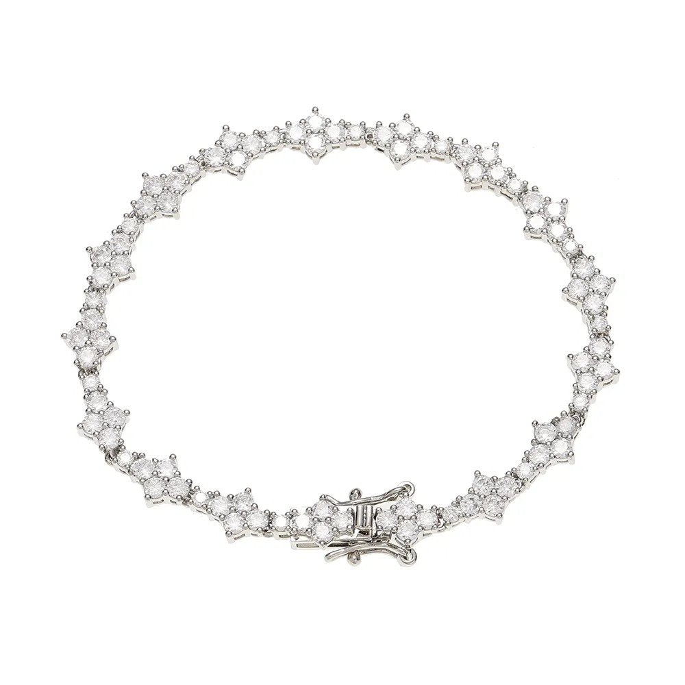 Pulseira Riviera Zircônia Ródio Branco