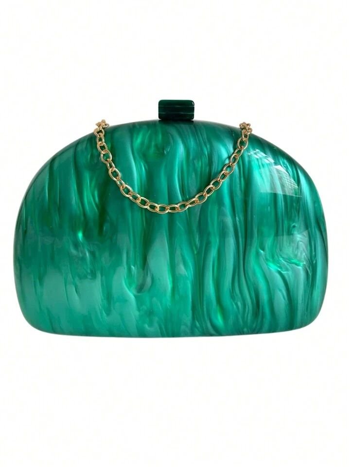 Bolsa Clutch Oval Acrilico Verde