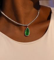 Pingente Jade Ródio Branco