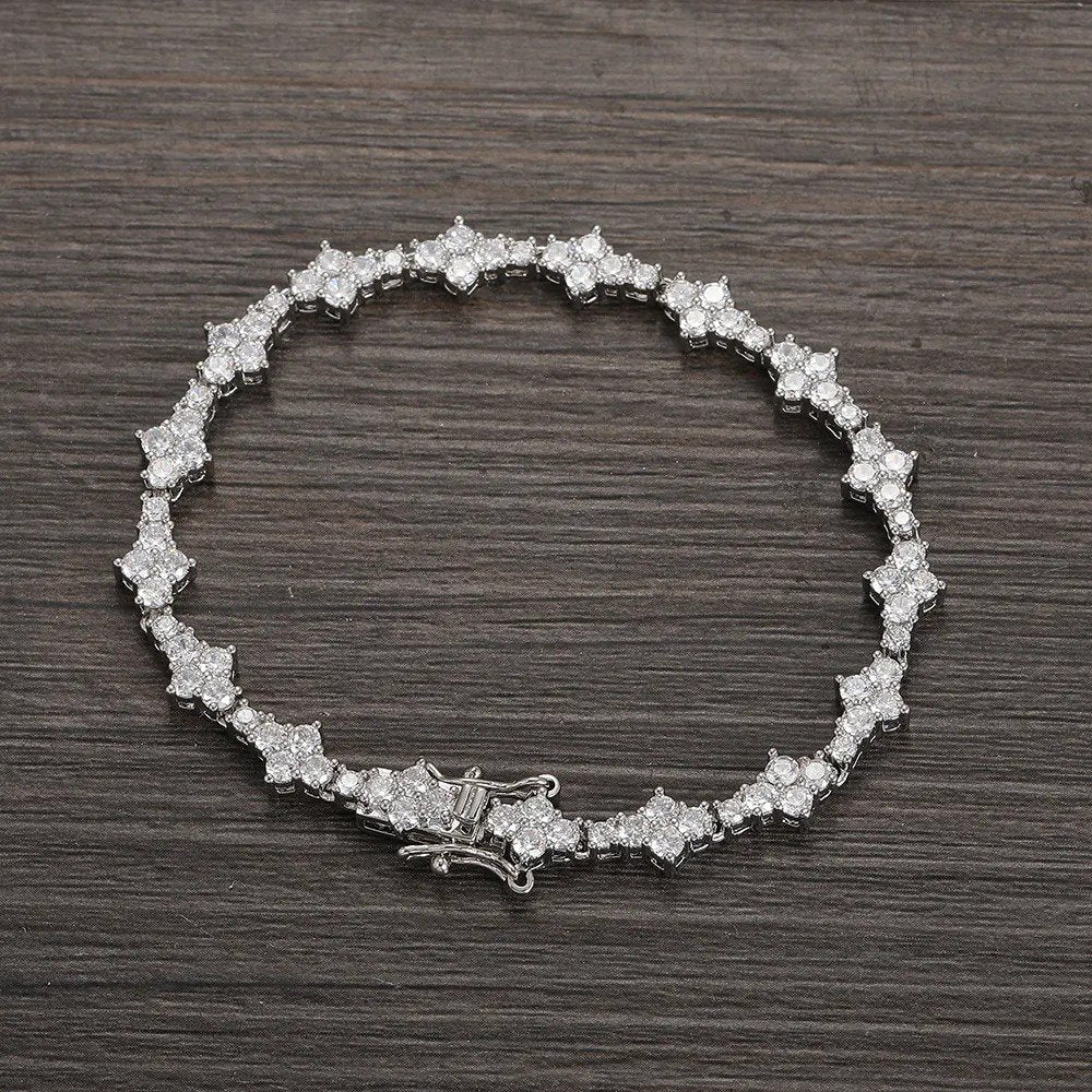 Pulseira Riviera Zircônia Ródio Branco