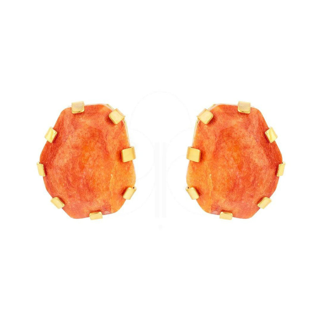 Conjunto Brinco e Anel Pedra Natural Feldspato