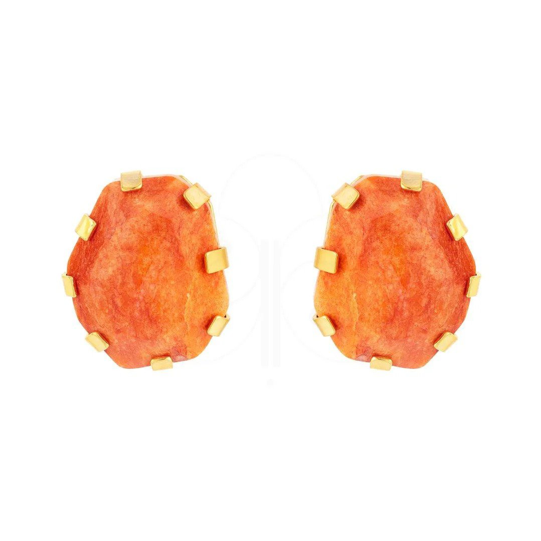 Conjunto Brinco e Anel Pedra Natural Feldspato