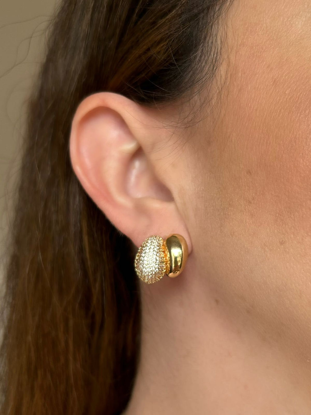 Brinco Duo Banho Ouro