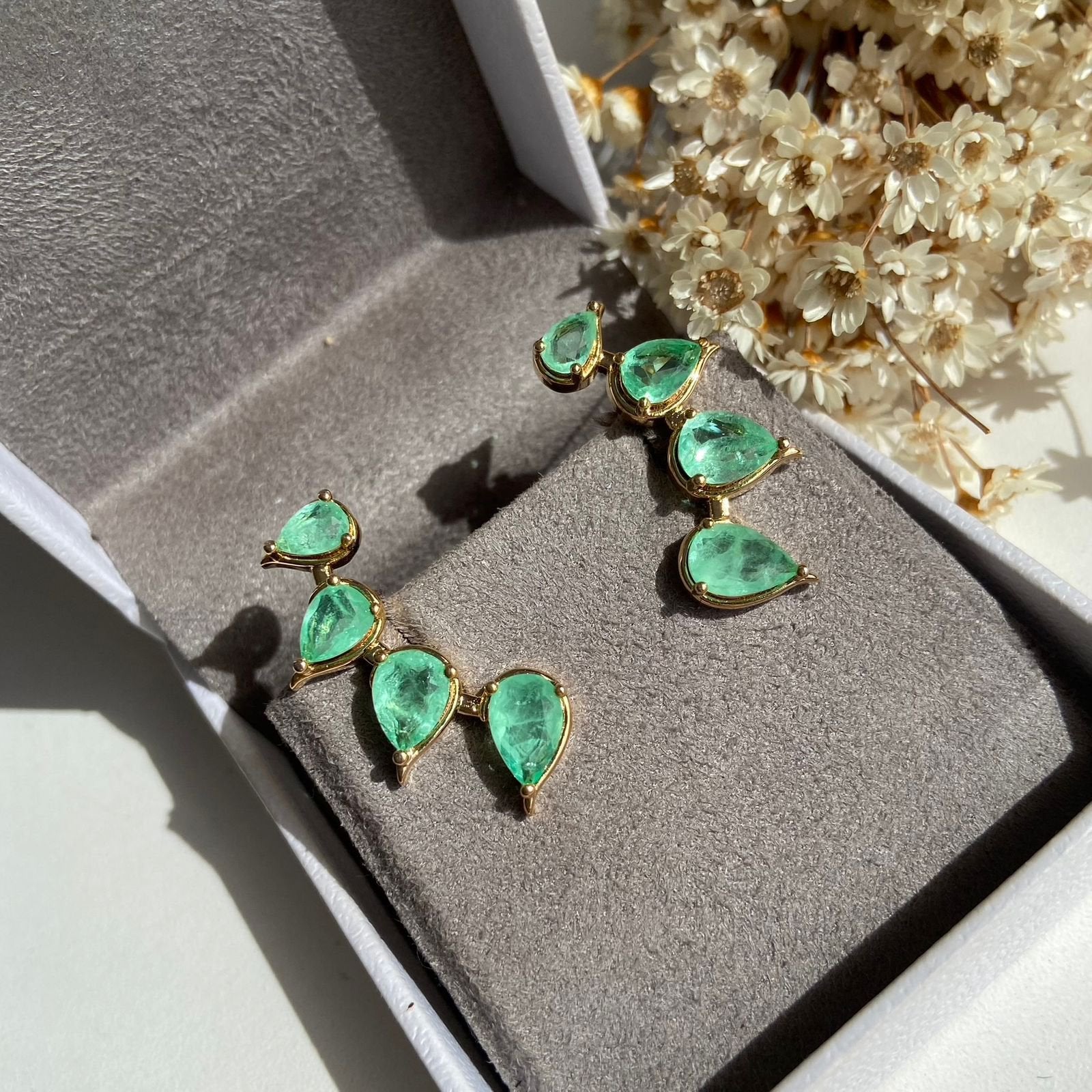 EarCuff Gotas Greenery Banho Ouro