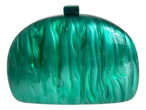 Bolsa Clutch Oval Acrilico Verde