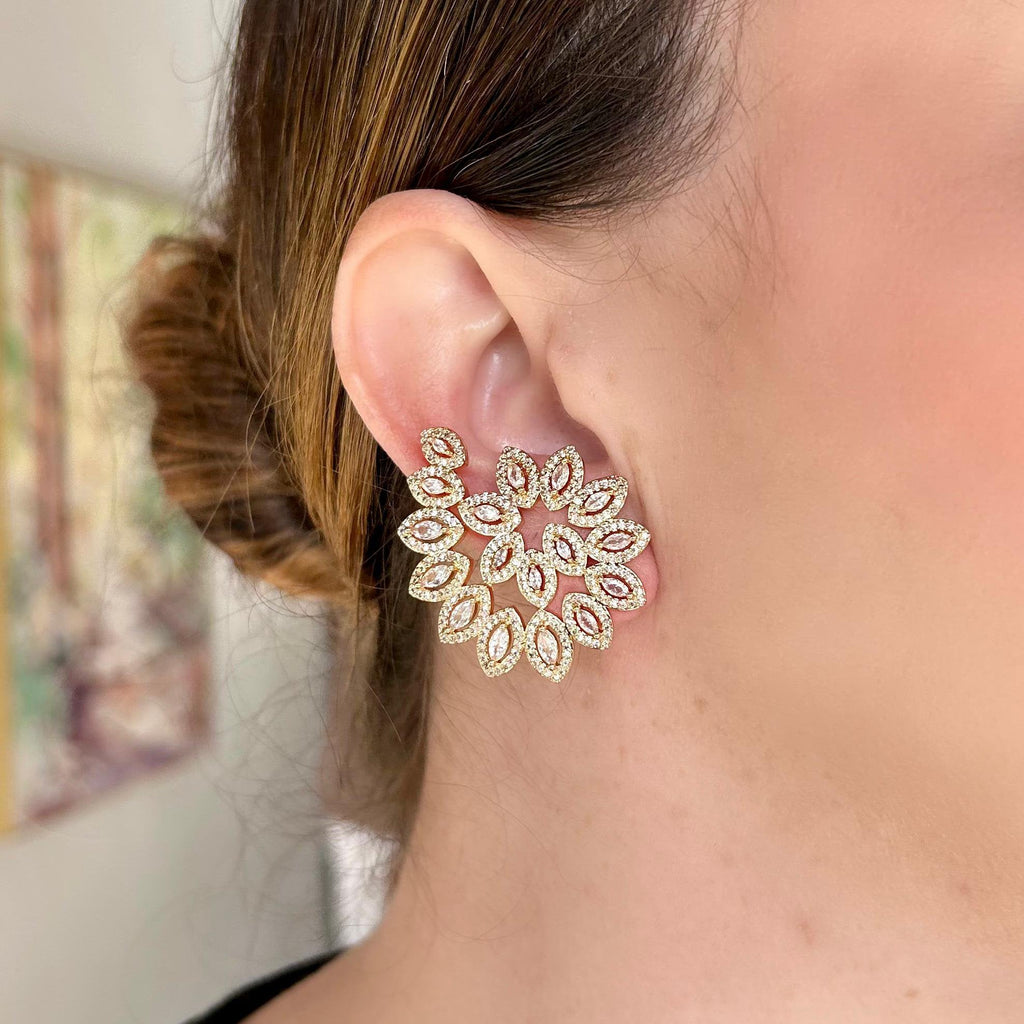 Brinco 2 em 1 Caracol Dourado