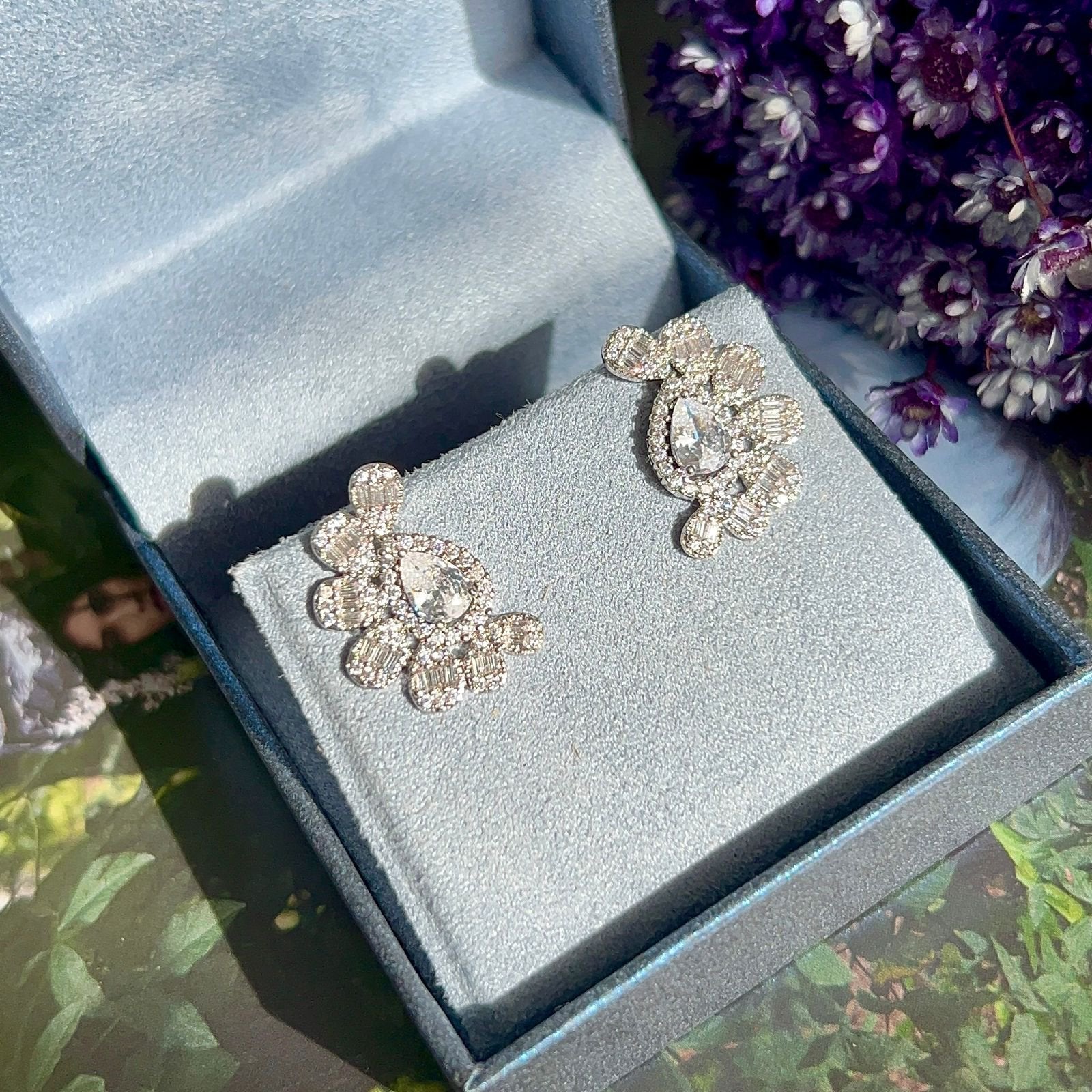 Earcuff Cristal Gota Prateado