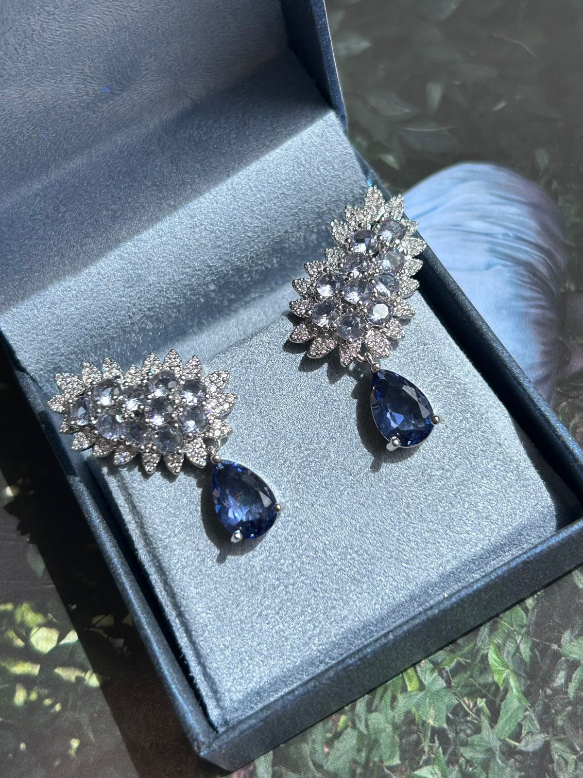 Brinco EarCuff Gota Luxo Tanzanita